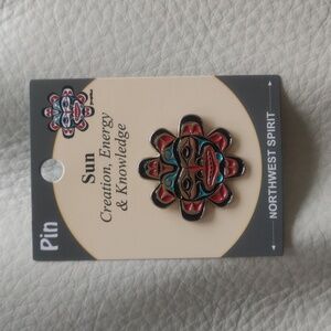 'Copper Sun' Pin Indigenous Design by Joe Wilson, Coast Salish